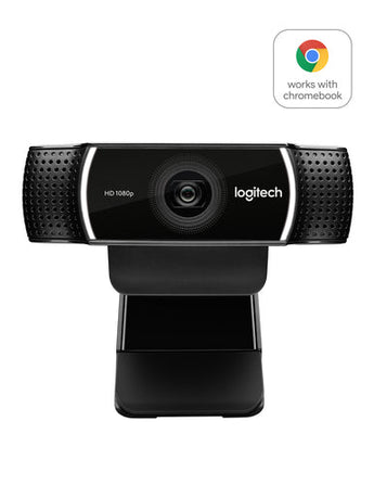 Logitech C922 Pro Stream Webcam: HD 1080p video with stereo audio, ideal for streaming and recording. Includes Tripod (SKU: 960-001088).