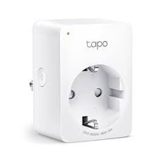 TP-Link Tapo P110 mini smart plug; white, rectangular, showing energy monitoring capabilities on the Tapo app.