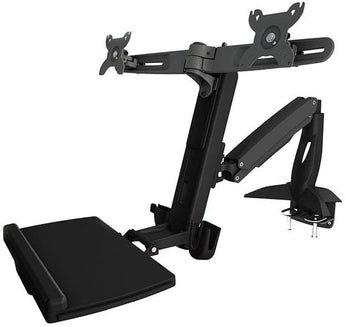 Aavara WS742 WorkStation Freestyle Dual LCD Monitor Mount with Keyboard Tray