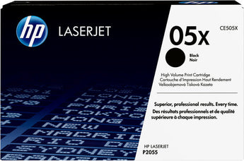 HP 05X High Yield Black LaserJet Toner Cartridge (CE505X) for crisp, professional printing.