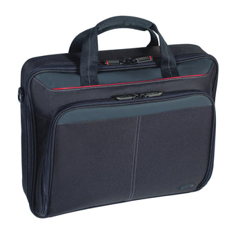 Targus Classic 15-16 inch Clamshell Laptop Case in black, offering padded protection and an adjustable shoulder strap.