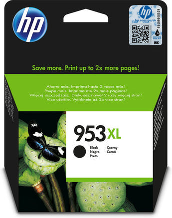 HP 953XL High Yield Black Original Ink Cartridge (L0S70AE) for dependable, high-quality printing, up to 2000 pages.
