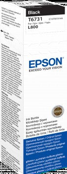 Epson 673 Black Ink Bottle 70ml for EcoTank L800, L810, L850, and L1800 printers.