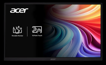 Acer PM161QT 15.6-inch FHD IPS portable touchscreen monitor showing display and stand.