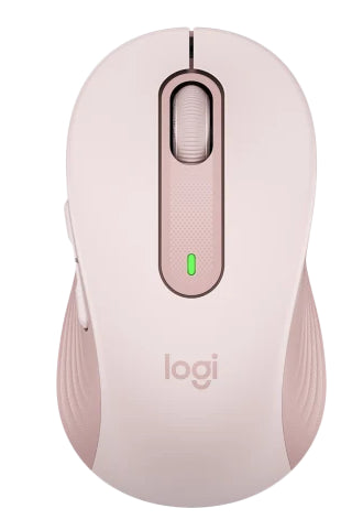 Logitech M650 Signature Wireless Mouse Rose, showing right-handed design and SmartWheel.