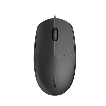 Rapoo N100 wired optical mouse, black, for everyday computer use, plug and play.
