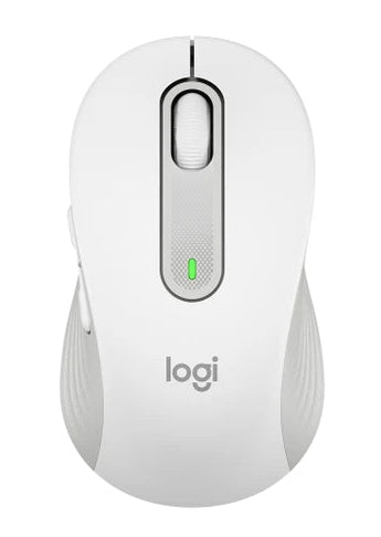 Logitech M650 Signature Wireless Mouse in Off White. Bluetooth and USB connectivity.