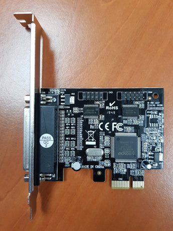 IC9910 PCIe 2 port serial and 1 parallel card with low profile bracket