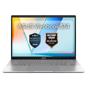 ASUS VIVOBOOK S / 14.0-inch WUXGA (1920 x 1200) 16:10 Anti-glare display / Intel Core Ultra 7 Processor 255H 2.0 GHz (24MB Cache up to 5.1 GHz 16 cores 16 Threads)/ Intel AI Boost NPU up to 13TOPS / DDR5 16GB (16GB DDR5 on board +1x DDR5 SO-DIMM slot) / 1TB M.2 NVMe PCIe 4.0 SSD / Backlit Chiclet Keyboard with Copilot key / Incl. Backpack / Windows 11 Home / Cool Silver / 1YR PUR Warranty
