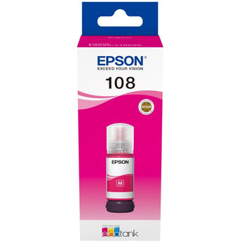 Epson 108 Magenta Ink Bottle, 70ml, C13T09C34A - for L8050 and L18050 EcoTank printers