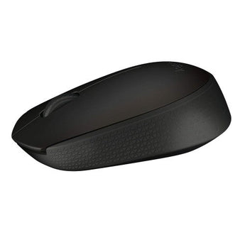Logitech M170 black wireless USB mouse providing plug and play functionality and smooth control.