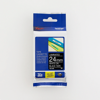 Brother 24MM White on Black Laminated tape