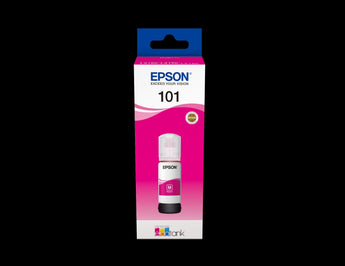 Epson 101 Magenta Ink Bottle, 70ml, EcoTank, for L4150, L4156, and other compatible Epson printers. C13T03V34A.