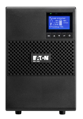 Eaton 9SX 1500i Online UPS, 1500VA, Tower Unit. Provides sine wave output and power protection.