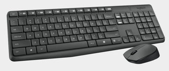 Logitech MK235 Wireless Keyboard and Mouse Combo, graphite color, US International QWERTY layout