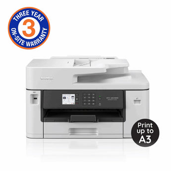 Brother MFC-J2340DW A3 all-in-one printer with 3-year warranty, ideal for professional printing, scanning, copying, and faxing.