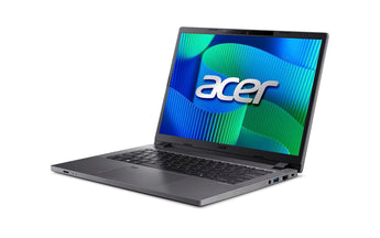 Acer TravelMateTMP214-55T-G2-TCO-79NZ 14" WUXGA IPS SlimBezel Touch Intel Core 7 processor 150U LTE 16 GB DDR5 512GB PCIe NVMe SSD Micro SD card reader WIFI6E+BT FPR FHD IR camera 53Wh Li-ion battery 65W TypeC Smart Card Reader Windows 11 Pro 3 Years On Site Steel Gray