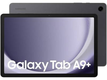 Samsung Galaxy Tab A9 Plus 5G in Graphite, showing the 11-inch display and slim design.