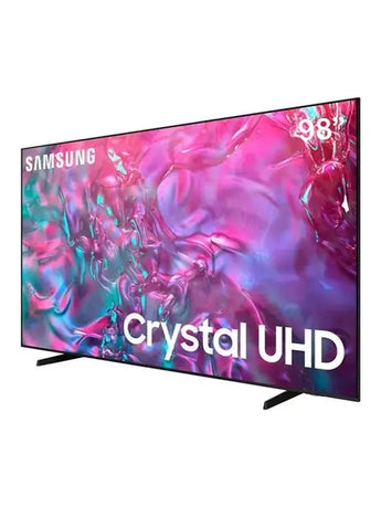 SAMSUNG 98" UHD TV PUR COLOR CRYSTAL PROCESSOR 4K ENGINE HDR 10+ (SUPPORT) UHD DIMMING MOTION XCELERATOR SMART TV (TIZEN OS) ADAPTIVE SOUND AUTO GAME MODE Q-SYMPHONY OTS LITE SLIM LOOK DESIGN 20W (2.0CH) SOUND OUTPUT BLUETOOTH HDMI X 3 USB X 1.