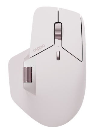 Rapoo MT760M pink multi-mode wireless mouse offering ergonomic comfort and versatile connectivity.