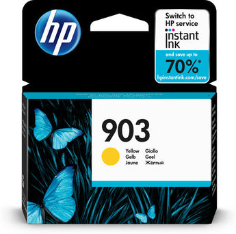 HP 903 Yellow Original Ink Cartridge T6L95AE for HP OfficeJet printers. Produces approximately 315 pages.