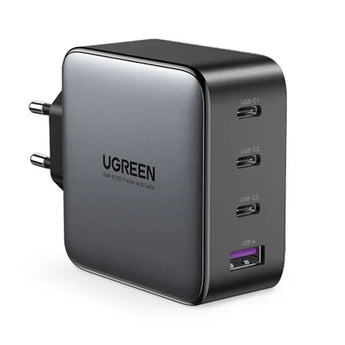 UGREEN 4 Port 100W USB C GaN Charger in black, SKU UG-CD226-40747, charging multiple devices.
