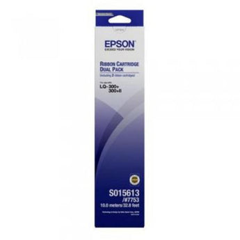 Epson S015613 Black Ribbon - Twin Pack - Dot Matrix Printer Ribbon