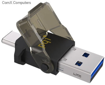 PQI Connect312 RF07-0056R014J MicroSDHC/SDXC Card Reader - USB 3.1 Type-A & Type-C