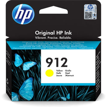 HP 912 Yellow Original Ink Cartridge (3YL79AE) for HP printers, producing vibrant, long-lasting color prints.