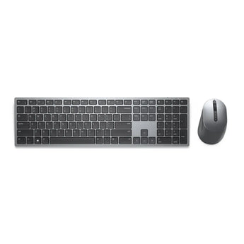Dell Premier Multi-Device Wireless Keyboard and Mouse (KM7321W) on a white surface.