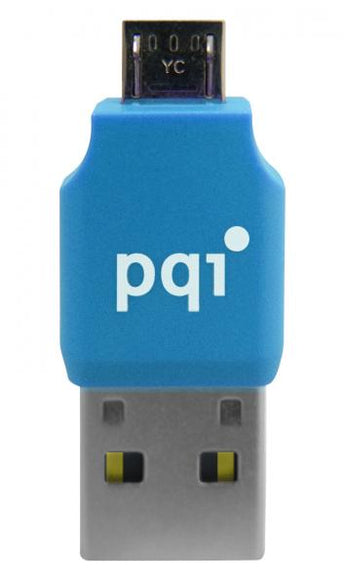 PQI Connect 203 Blue MicroSD Card Reader - USB & MicroUSB