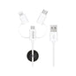 Port 3-in-1 12m White Apple Lightning to USB-C to Micro USB Cable.