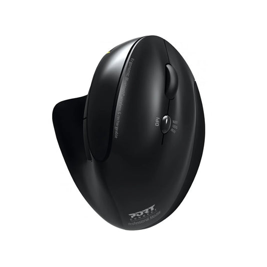  - Port Connect Black Ergonomic Rechargeable Bluetooth Mouse - NexGen Computing