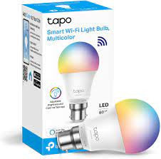 TP-Link Tapo L530B smart WiFi light bulb, multicolour, B22 fitting. Dimmable, offering customizable lighting scenarios for any room.