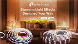 TP-Link Tapo L920-5 multicolor smart light strip showing a vibrant array of colors and flexible placement options for indoor/outdoor use.