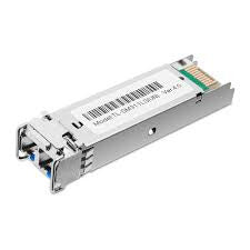 TP-Link TP-SM311LS Gigabit SFP Module, a single-mode fiber mini GBIC, featuring an LC/UPC interface for up to 10km network extension.