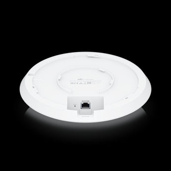 Ubiquiti UniFi U6-ENT: Ceiling-mounted WiFi 6E access point with multi-band coverage and 10 spatial streams for enterprise networks.