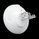 Ubiquiti Wave-LR: a 60GHz/5GHz long-range radio with integrated antenna, GPS, and PoE injector for reliable wireless connectivity.