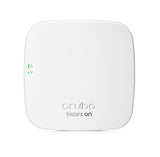 HPE Networking Instant On AP12 WiFi 5 access point. White, square, indoor access point for reliable small business wireless connectivity.