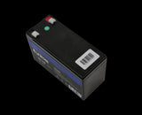 Uniross 12.8V 7Ah LiFEPO4 battery, SKU UR-BAT-LiFePO4-12-7, providing 89.6Wh of power. Rectangular shape with visible terminals.