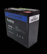 Uniross 12.8V 20Ah (256Wh) LiFEPO4 battery; UR-BAT-LiFePO4-12-20. A rechargeable lithium iron phosphate battery for power solutions.