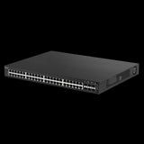 Edimax ED-GS-5654PLX-V2 switch: 54-port web-smart switch with 48 Gigabit PoE+ ports, long range capability, and 6 SFP+ ports.