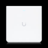 Ubiquiti UniFi6 U6-Enterprise-IW: White, wall-mounted WiFi 6E access point with multiple ports for enterprise indoor network solutions.