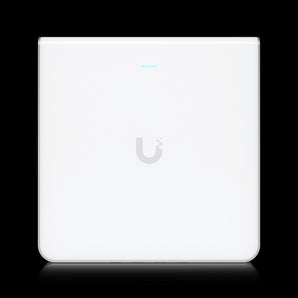 Ubiquiti UniFi6 U6-Enterprise-IW: White, wall-mounted WiFi 6E access point with multiple ports for enterprise indoor network solutions.