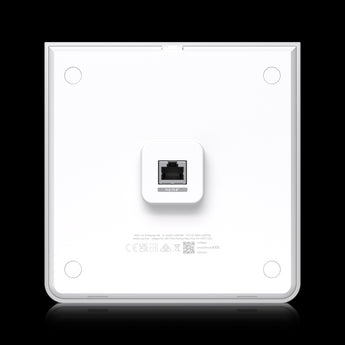 Ubiquiti UniFi6 U6-Enterprise-IW: White, wall-mounted WiFi 6E access point with multiple ports for enterprise indoor network solutions.