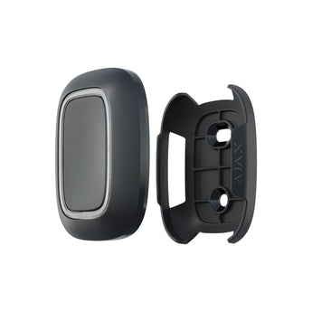 Black plastic holder for the AJAX Button or DoubleButton Jeweller, used for secure mounting of the panic button.