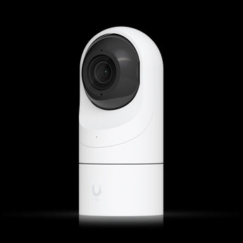 Ubiquiti UniFi Protect G5 Flex camera: a compact, white, dome-shaped 4MP IP camera designed for flexible indoor or outdoor use.