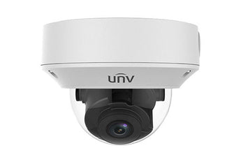 Uniview UNV 2MP dome camera (IPC3232ER3-DVZ28C) with motorized 2.8-12mm lens, IR, and vandal-resistant housing for versatile surveillance.