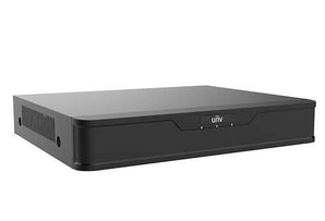 Uniview UNV XVR301-16G3: 16-channel hybrid NVR supporting H.265, TVI, AHD, CVI, CVBS, and IP cameras with HDMI/VGA output.