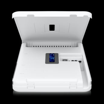 Ubiquiti UniFi Dream Wall (UB-UDW): Wall-mounted WiFi 6 gateway with 12 PoE, 2 SFP+, and 17 Gigabit ports for complete network control.